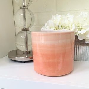 Orange Watercolor Dip Ceramic 5" Round Planter Pot